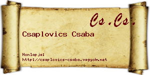 Csaplovics Csaba névjegykártya