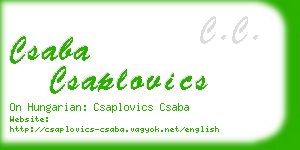 csaba csaplovics business card